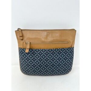 Fossil SHB1286 Two Tone Geometric Print Crossbody Blue Tan‎